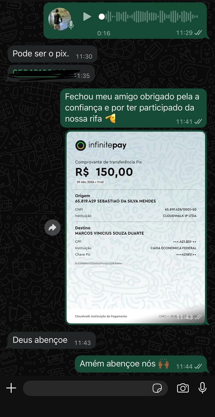 Preferiu dinheiro? R$ 150 no PIX, na hora.